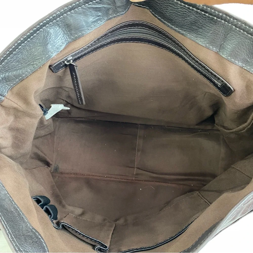 Kenneth Cole Reaction Chocolate Brown Leather Briefcase/Messenger Bag